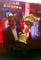 Andrew Williams with the Dubai World Cup Trophy